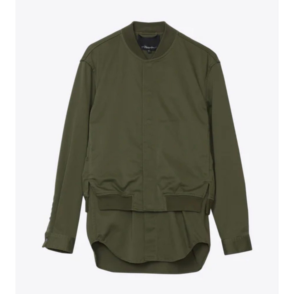 3.1 Phillip Lim Mens‎ Layered Bomber Jacket Olive Green F181-6749STIM Size M EUC